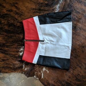 Faux leather mini skirt